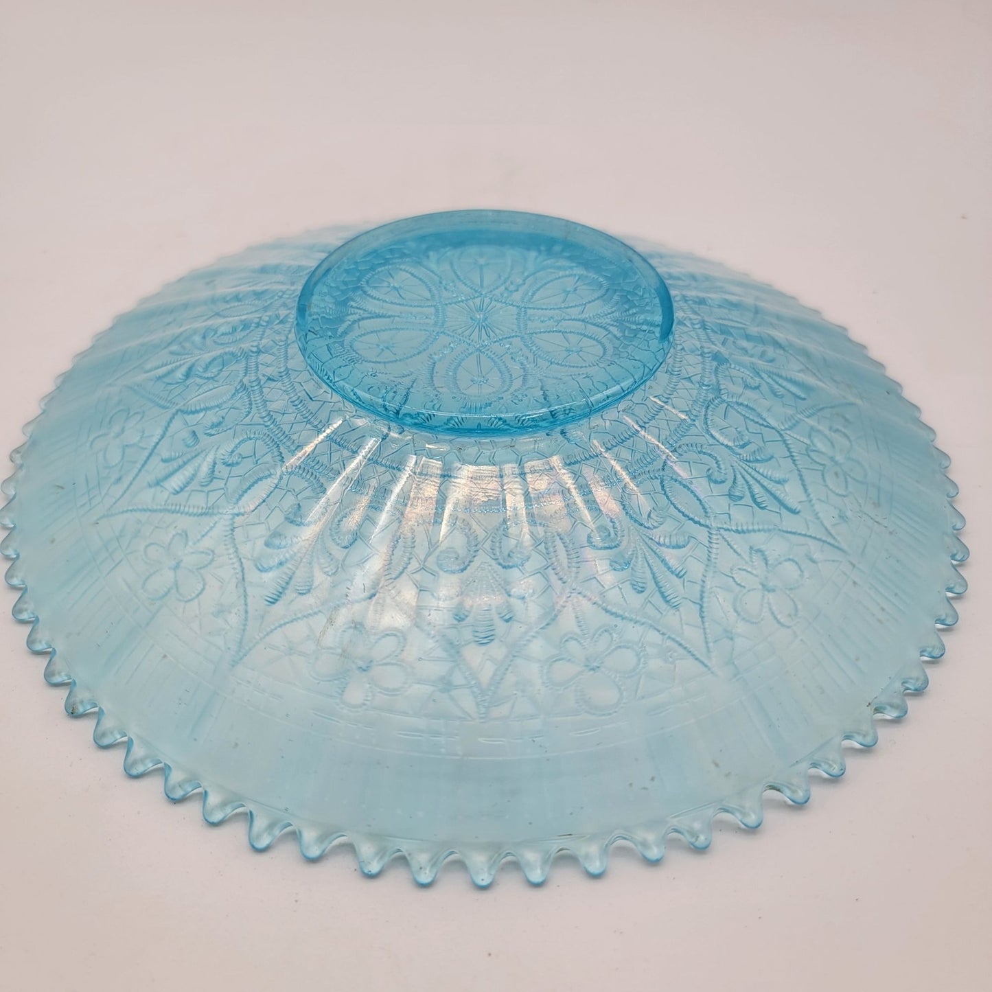 Northwood Hearts and Flowers Blue Carnival Glass Plate