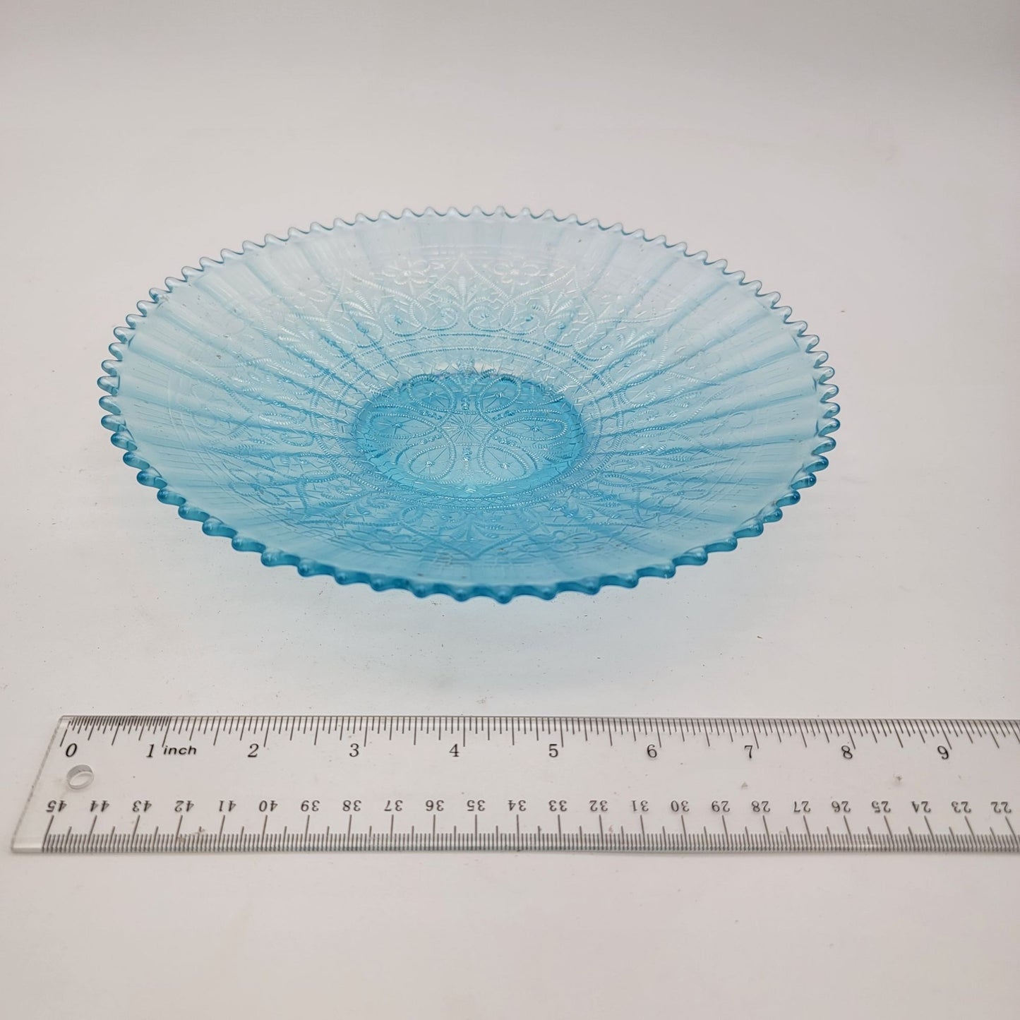 Northwood Hearts and Flowers Blue Carnival Glass Plate