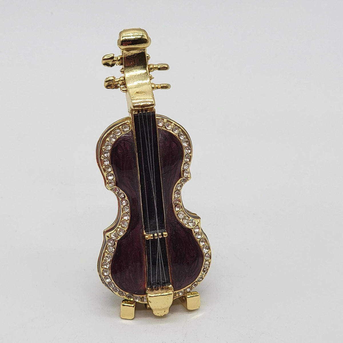 Objet d'art Bejeweled Cello Trinket Box Artform