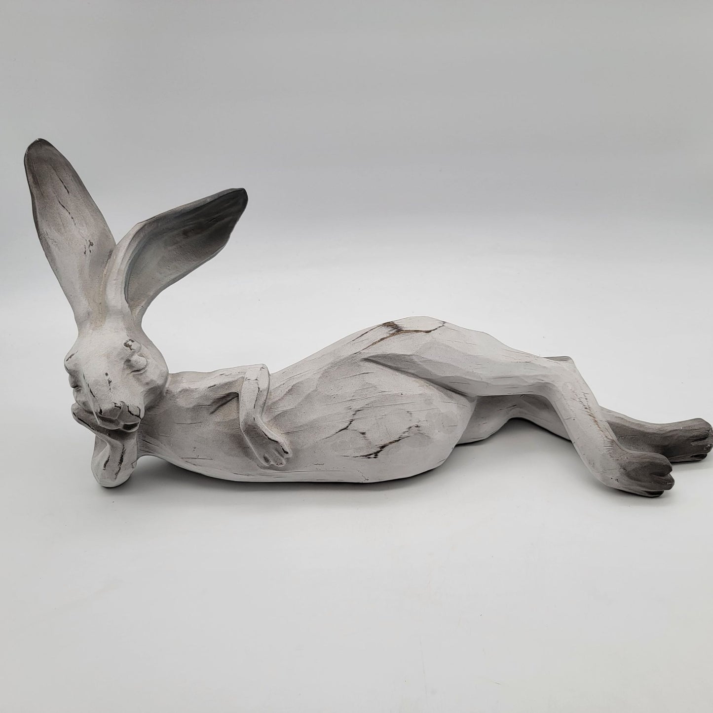 Lounging Bunny Rabbit Garden Sculpture