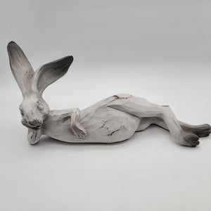 Lounging Bunny Rabbit Garden Sculpture