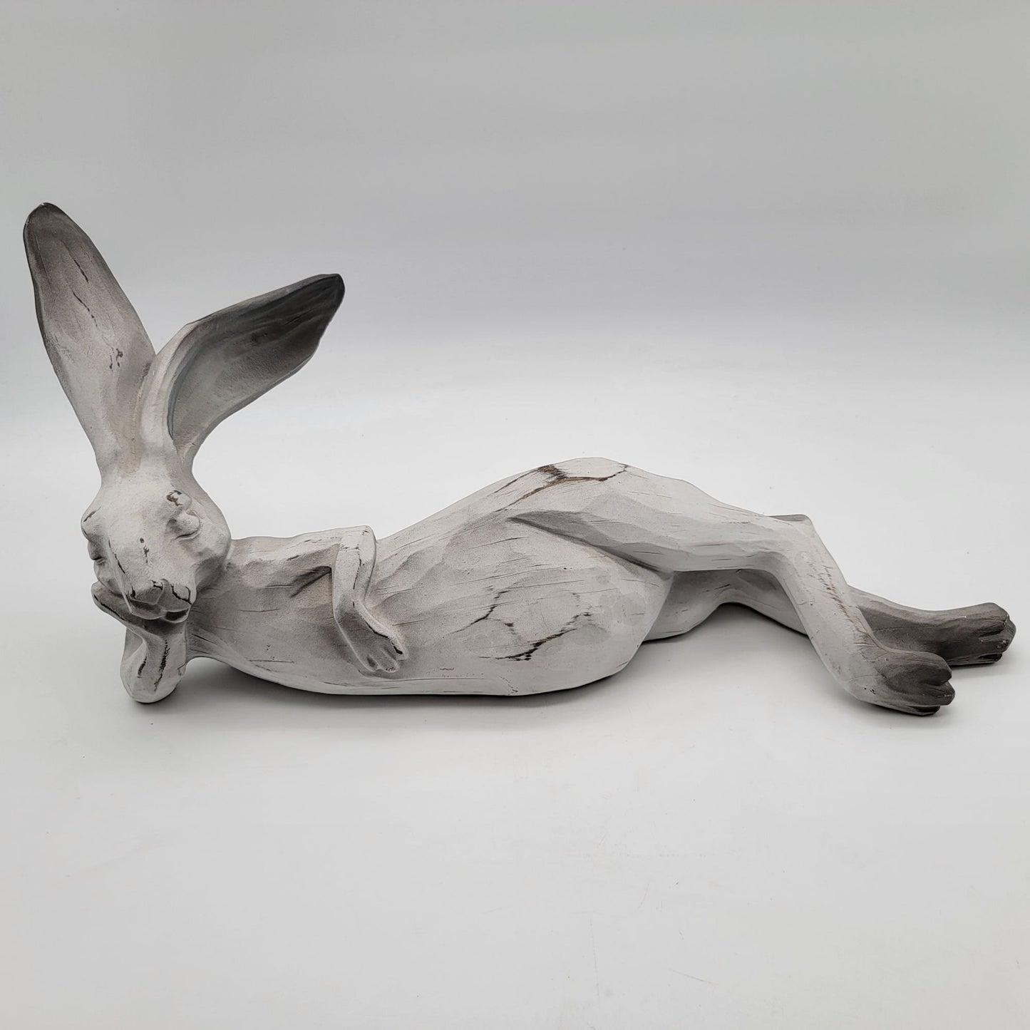 Lounging Bunny Rabbit Garden Sculpture