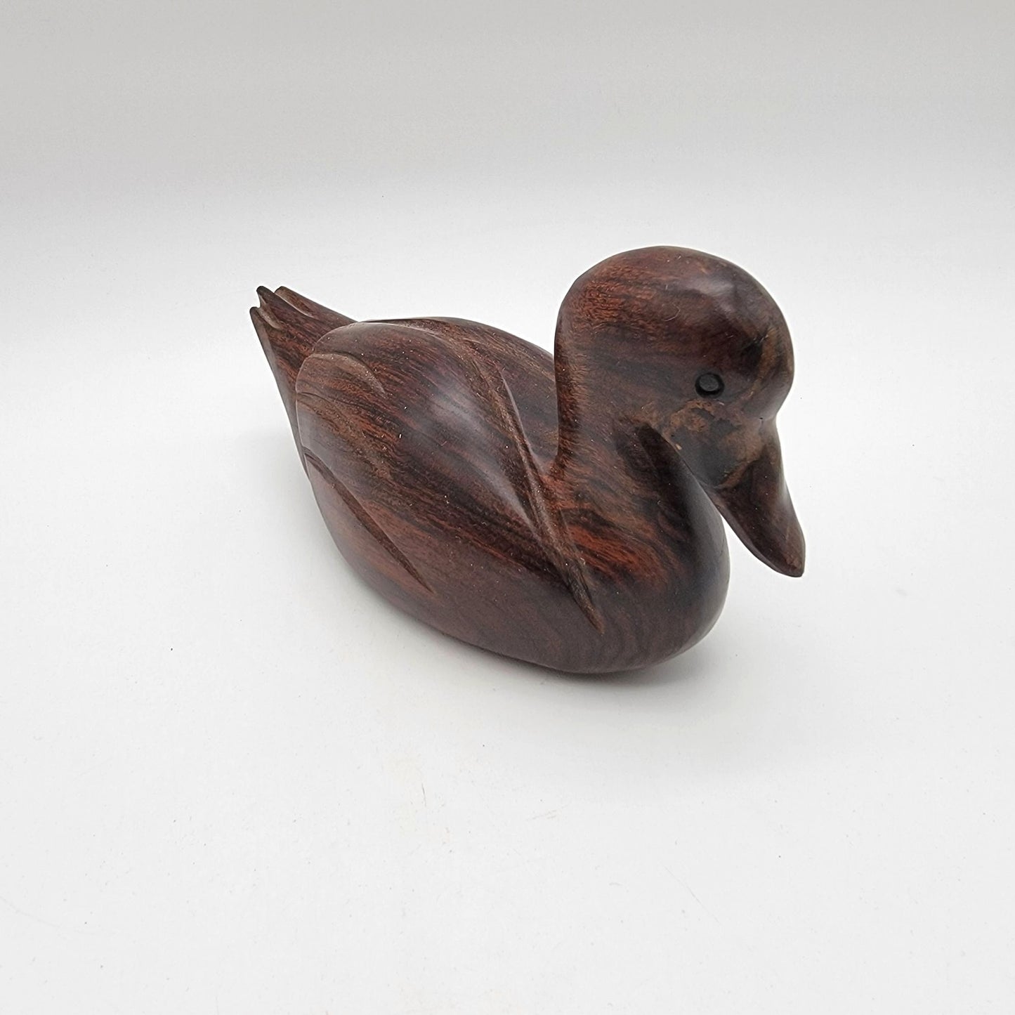 Vintage Carved Ironwood Duck Figurine