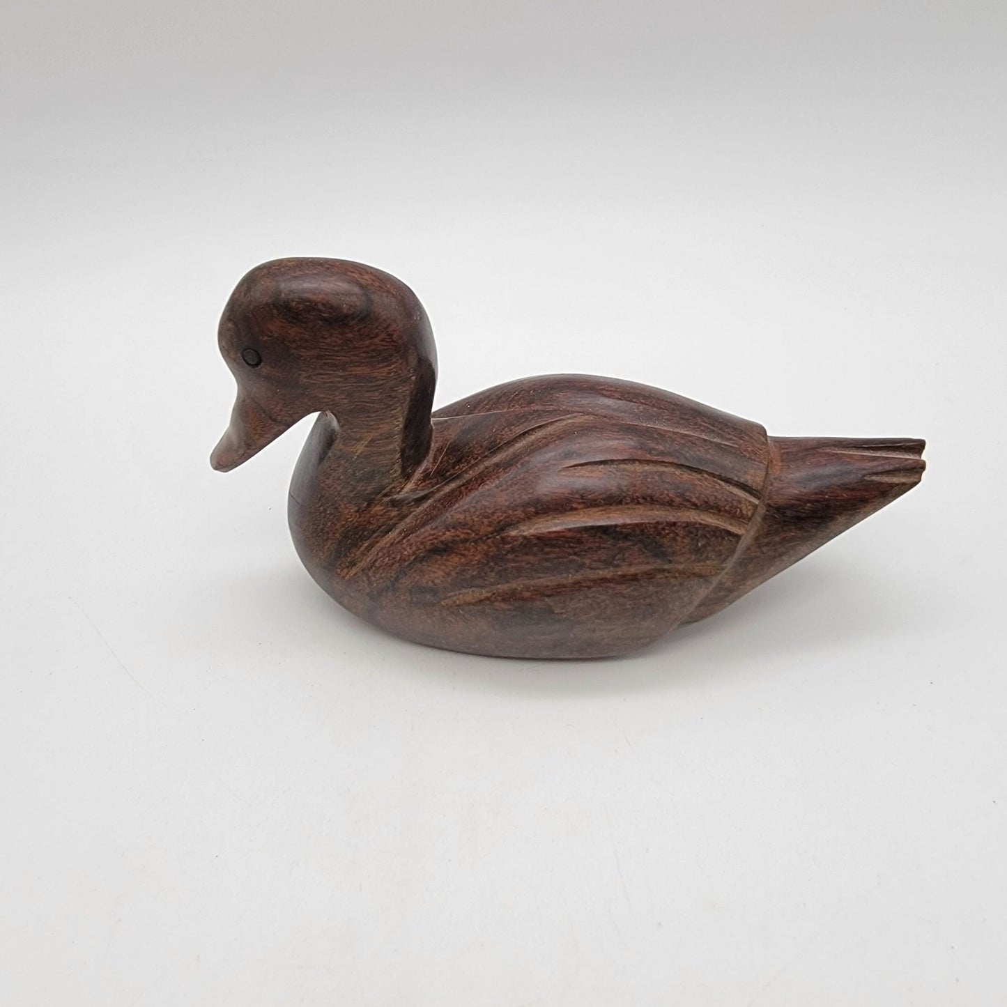 Vintage Carved Ironwood Duck Figurine