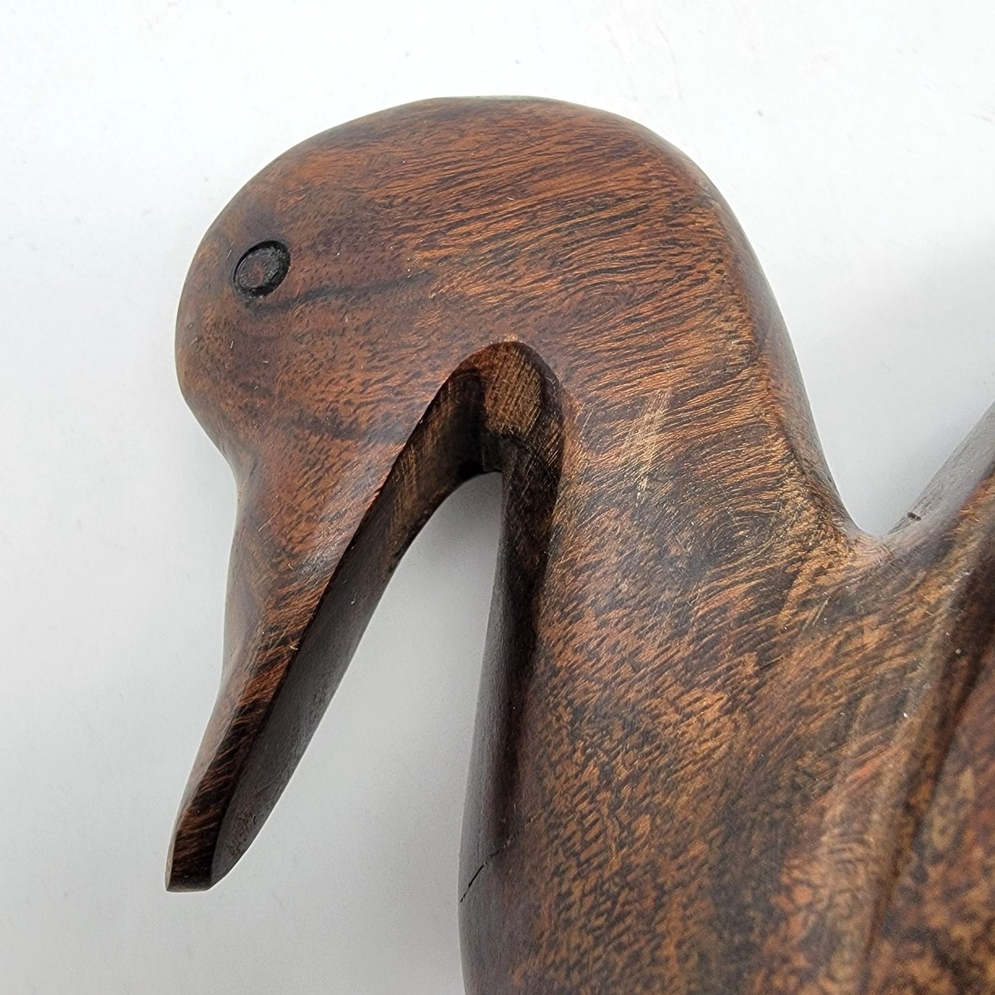 Vintage Carved Ironwood Duck Figurine