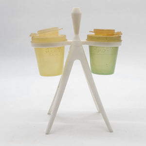 1950s Tupperware Atomic Tripod Salt & Pepper Shaker Set