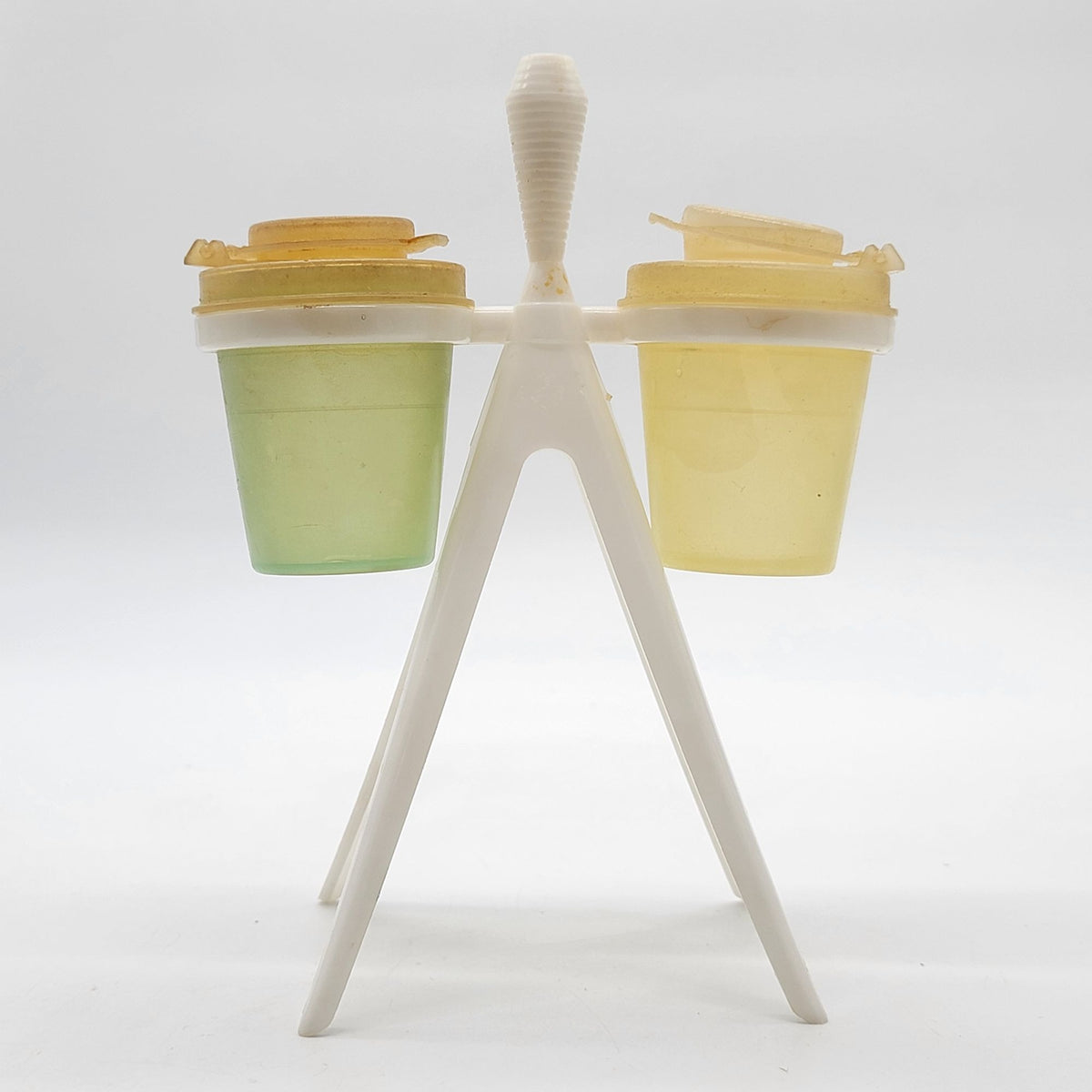 1950s Tupperware Atomic Tripod Salt & Pepper Shaker Set