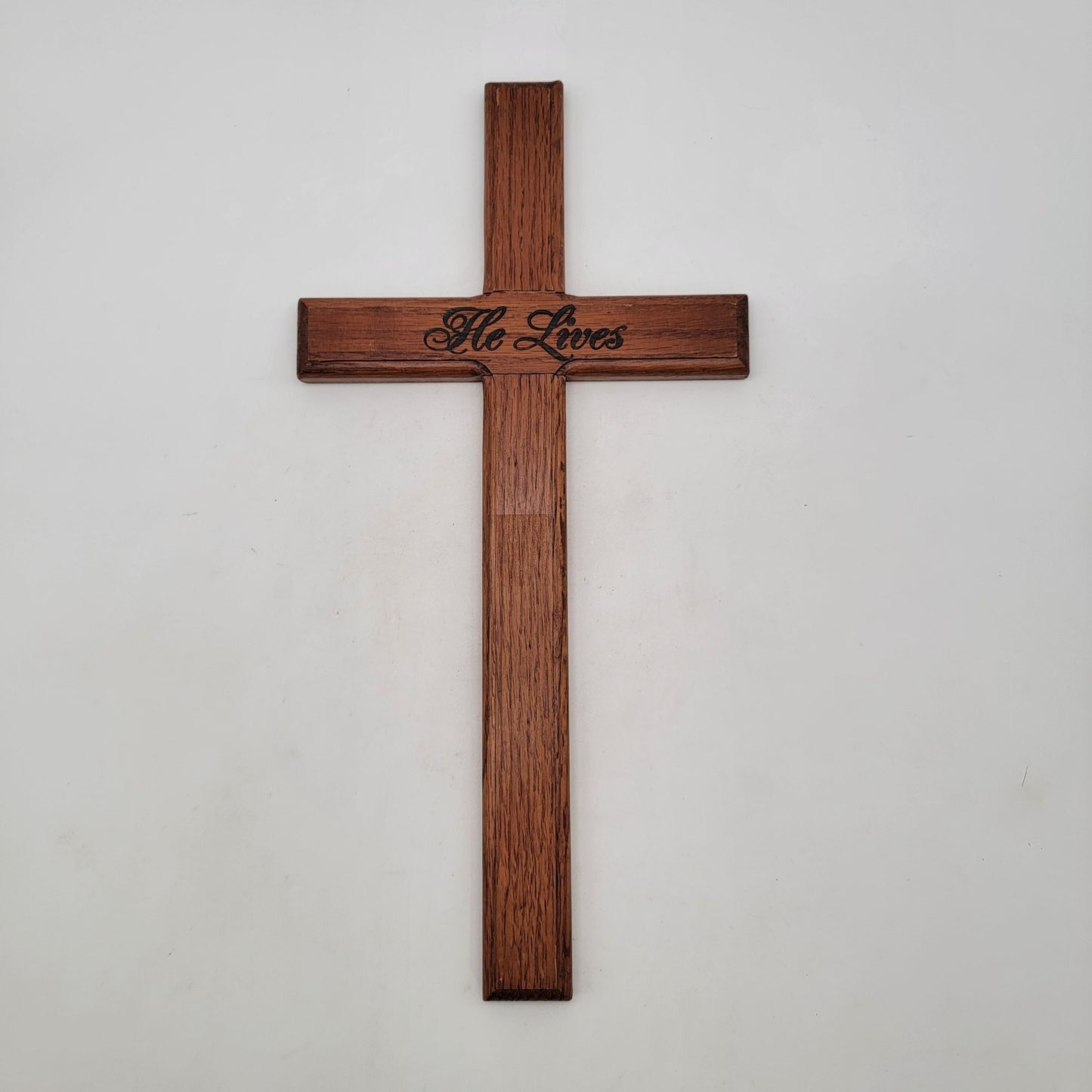 Wooden Wall Cross "He Lives" Wall Hanging