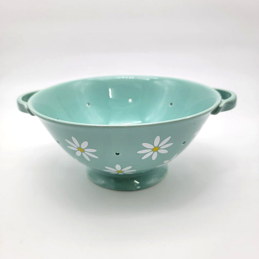 Vintage 75th Anniversary Teleflora Daisy Colander Strainer Planter