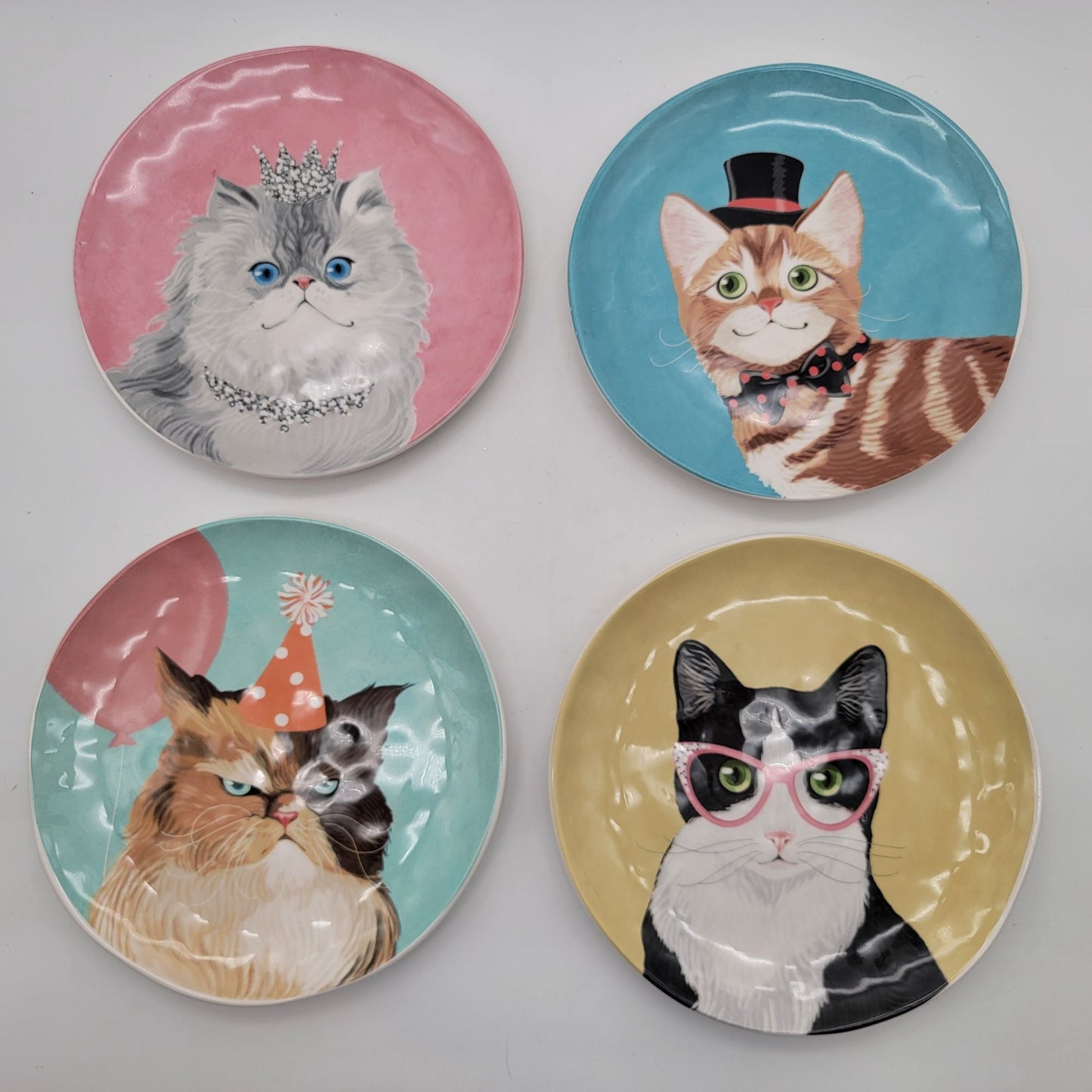 Pier 1 Imports Cat Ironstone Salad Plates Set Of 4