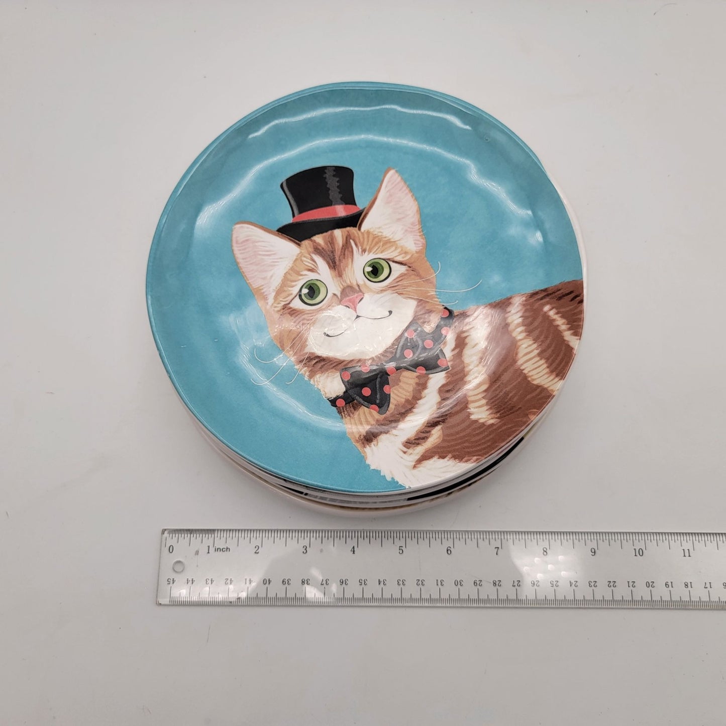 Pier 1 Imports Cat Ironstone Salad Plates Set Of 4
