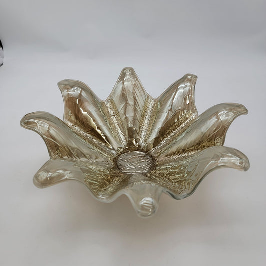 Antica Cristalleria Murano Style Starburst Glass Bowl
