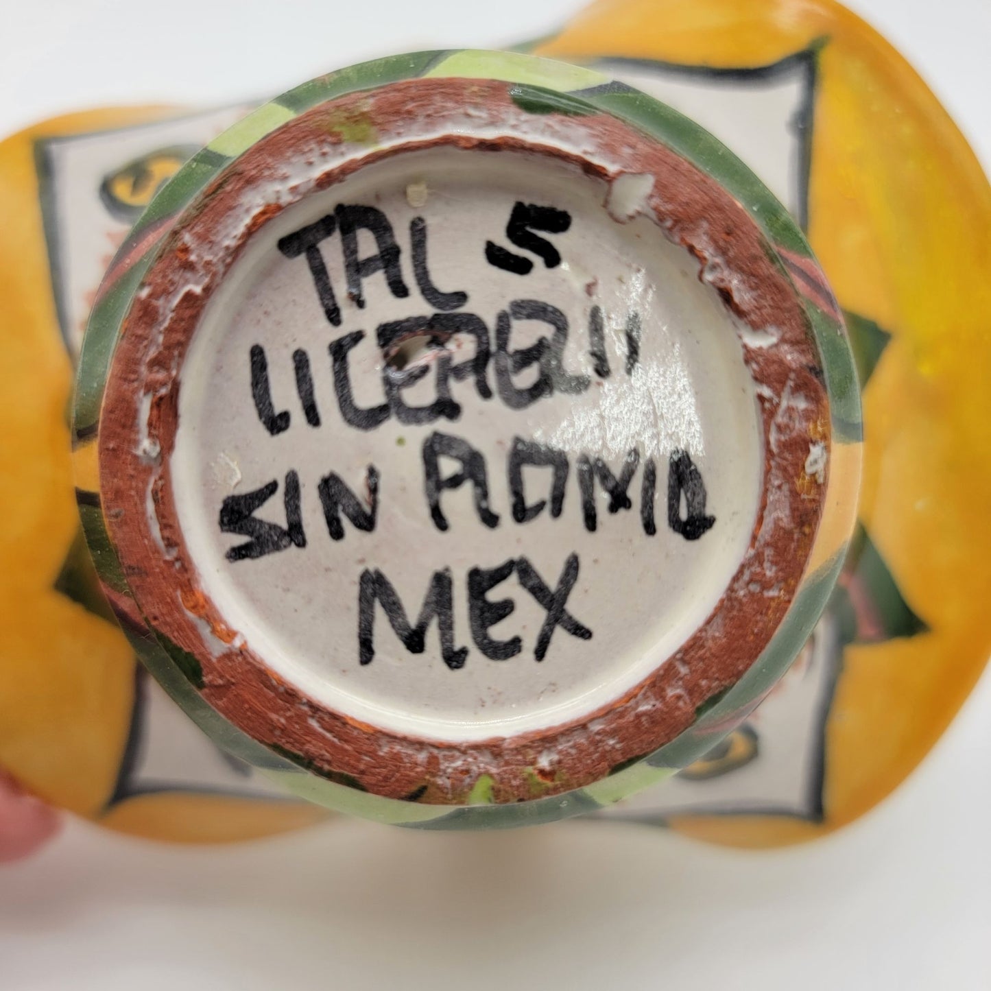 Liceagui Mexican Talavera Pottery Basket Calla Lilies