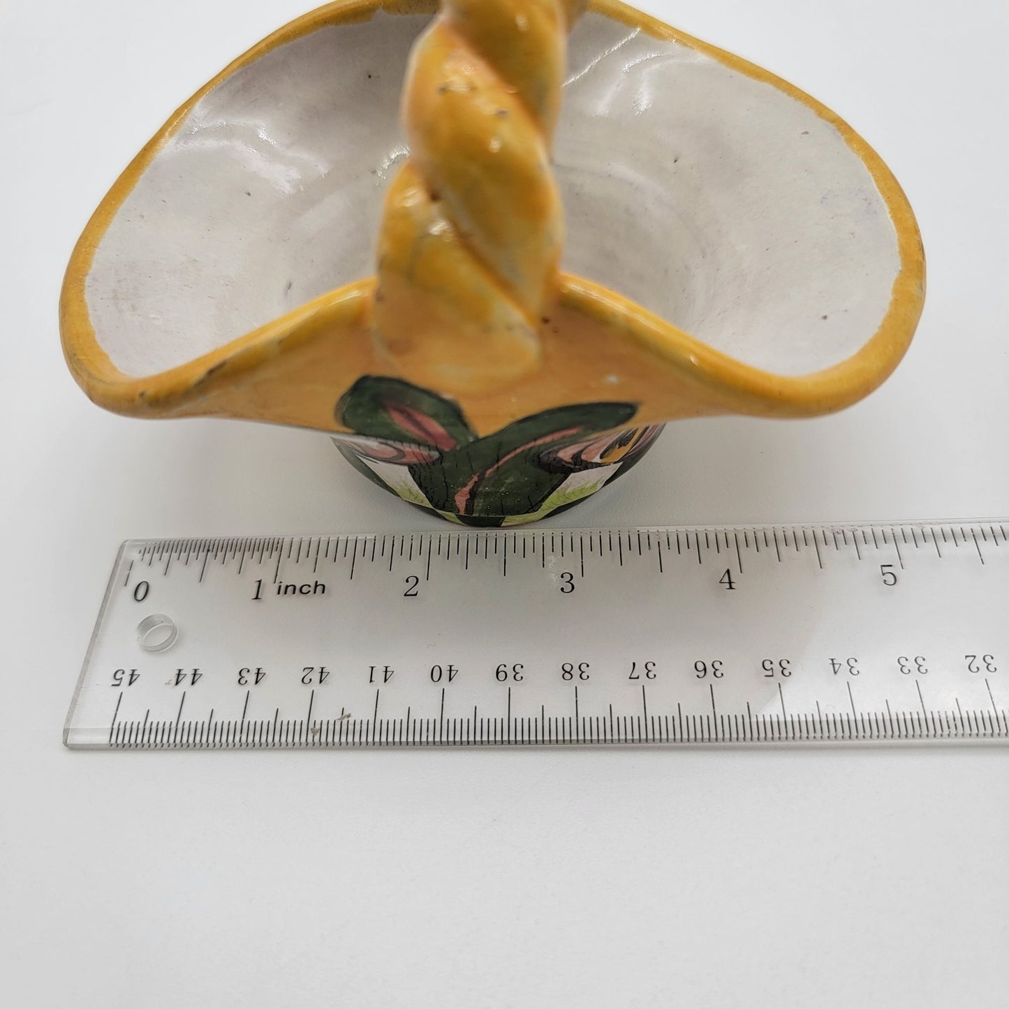 Liceagui Mexican Talavera Pottery Basket Calla Lilies