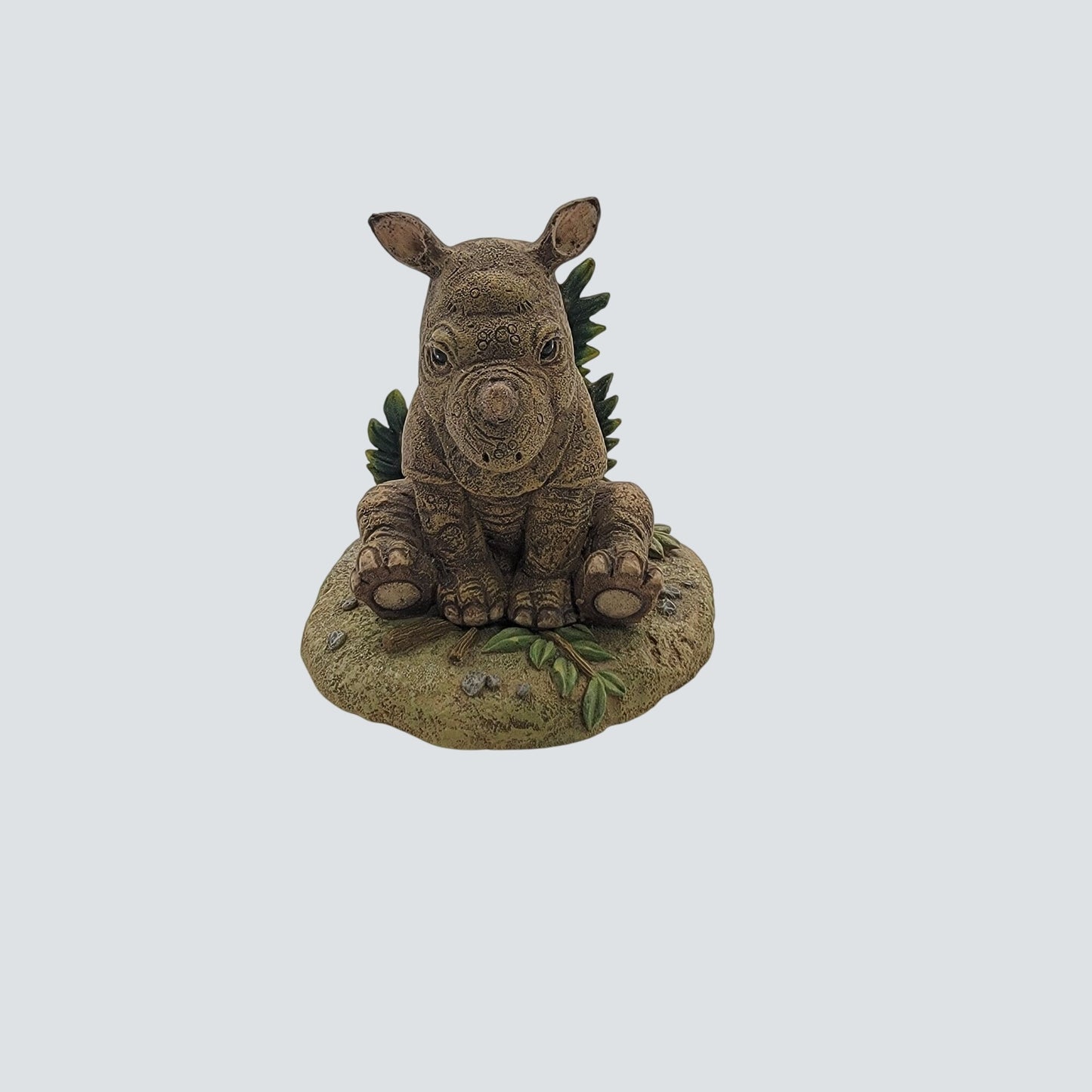 1995 The Hamilton Collection Rhinoceros Sculpture