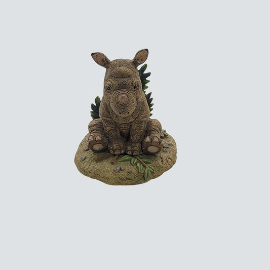 1995 The Hamilton Collection Rhinoceros Sculpture
