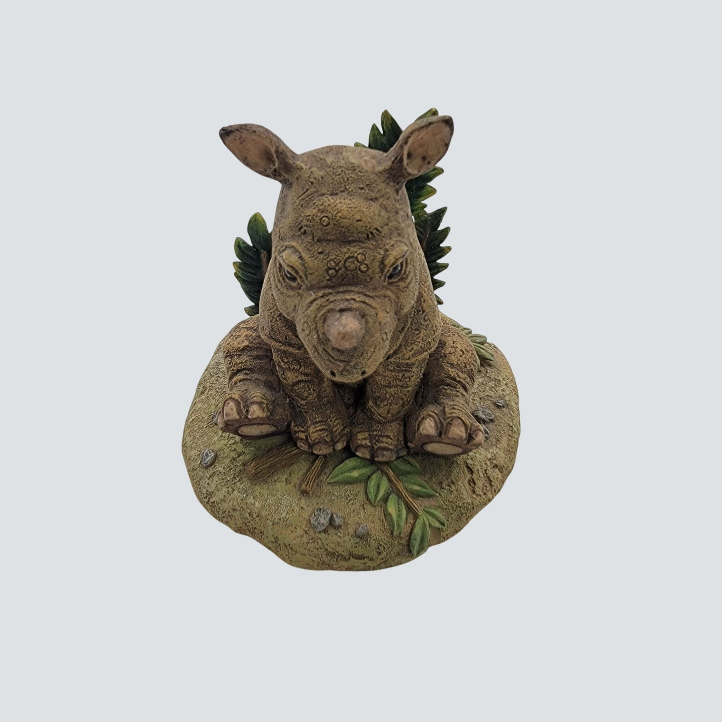 1995 The Hamilton Collection Rhinoceros Sculpture