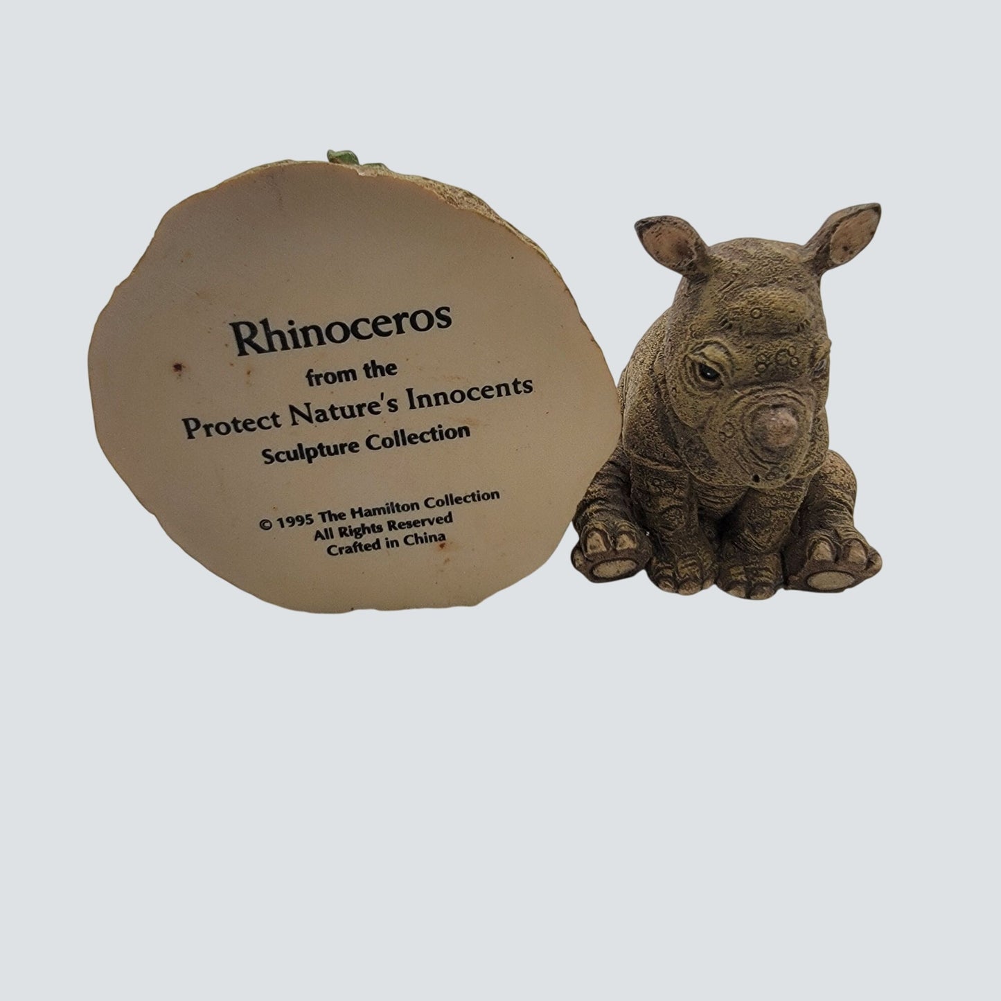 1995 The Hamilton Collection Rhinoceros Sculpture