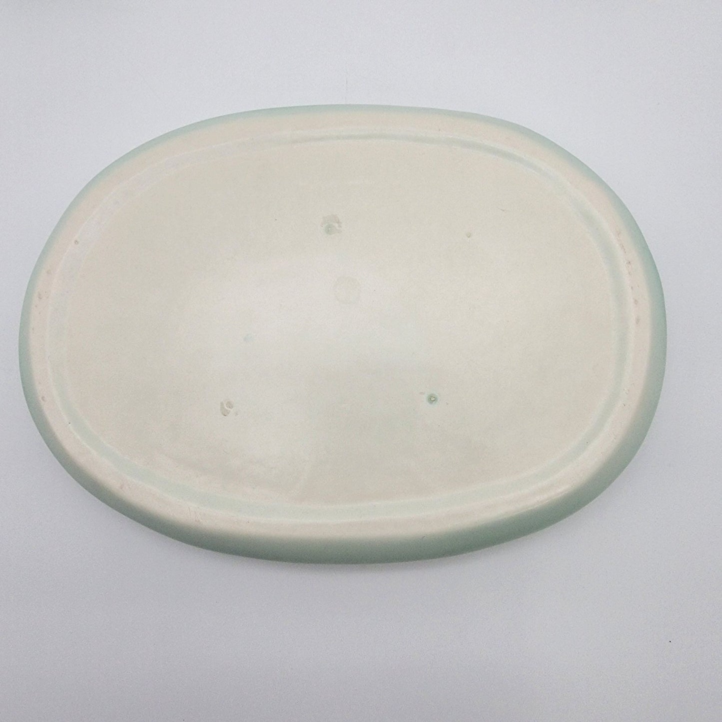 Vintage Roselane Pottery 3-Piece Console Set - Bowl/Vase & Candle Holders Mint Green & Cream