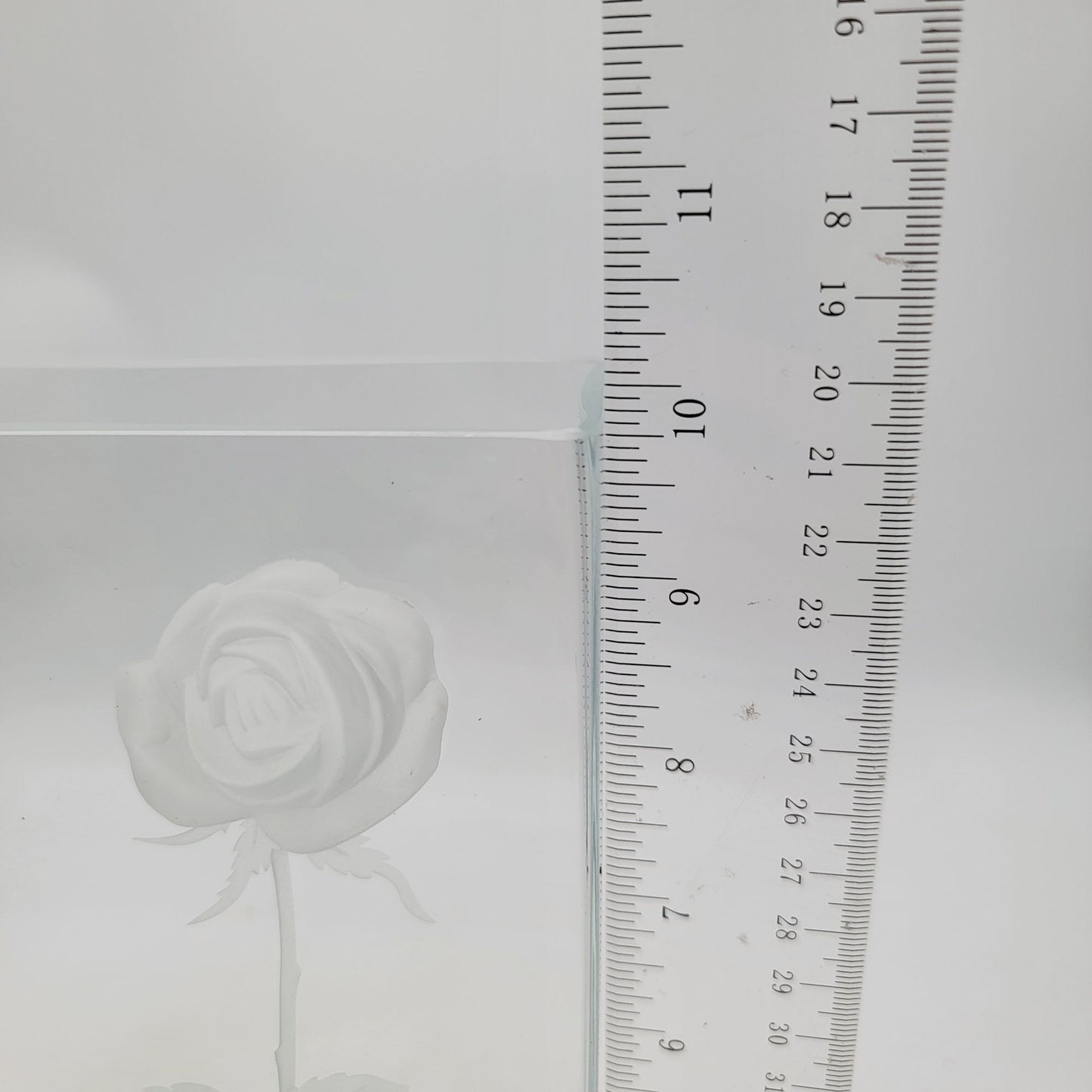 Mikasa "Endless Love" Glass Vase With Etched Rose Design