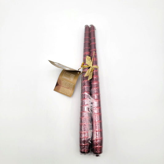 Set Of 4 Pier 1 Imports Metallic Glittered Taper Candles 10" Tall