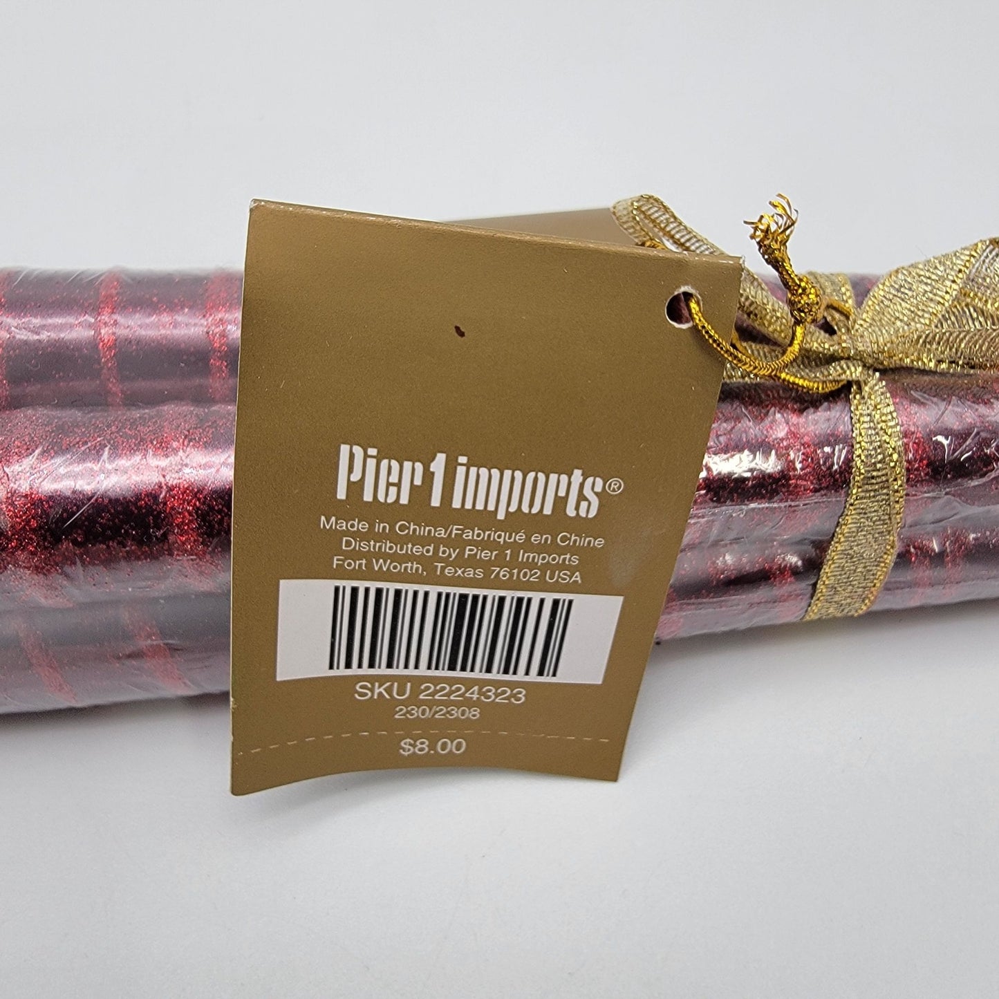 Set Of 4 Pier 1 Imports Metallic Glittered Taper Candles 10" Tall