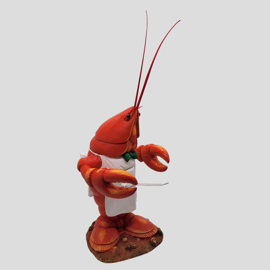 Large Fiberglass Red Lobster Butler Statue Display