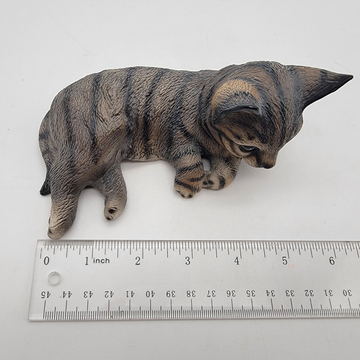 The Harvey Knox Kingdom Porcelain Grey Tabby Cat Figurine