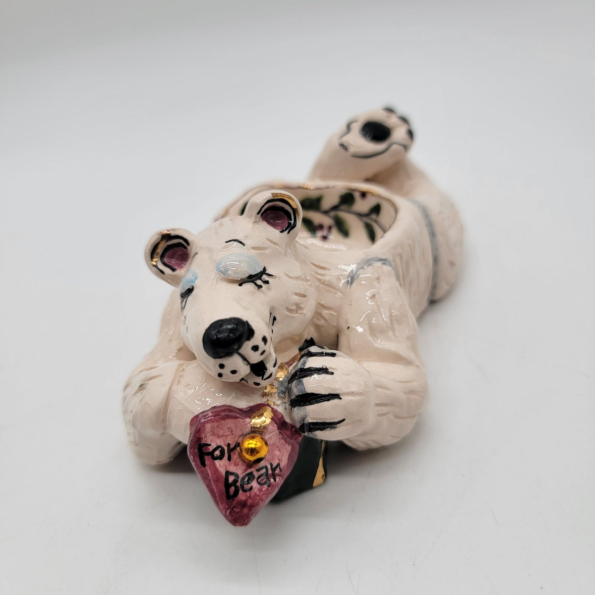 Heather Goldminc Blue Sky Clayworks Polar Bear Tea Light Candle Holder