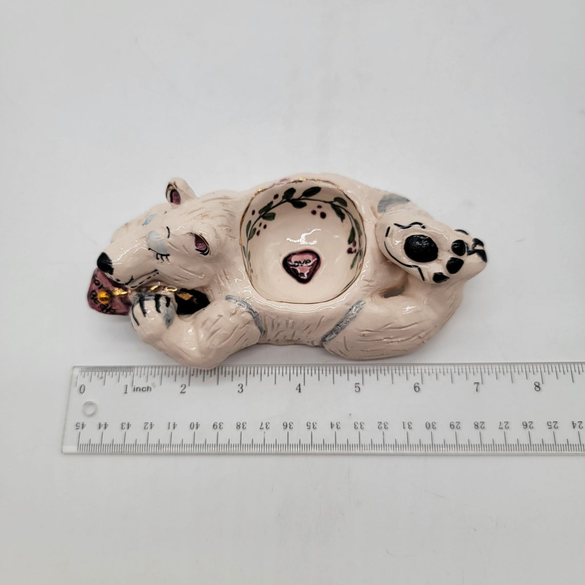 Heather Goldminc Blue Sky Clayworks Polar Bear Tea Light Candle Holder