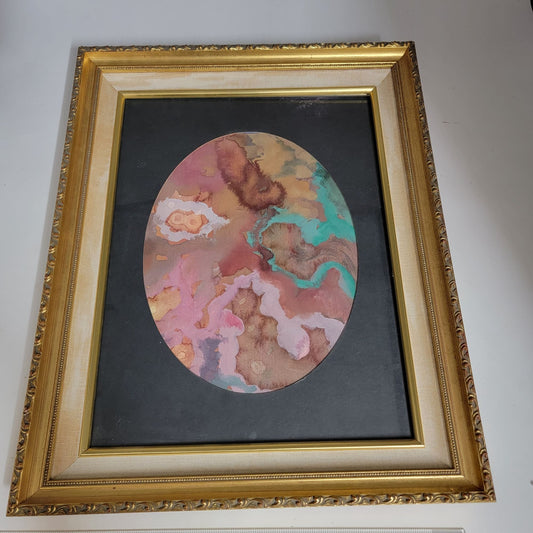 Abstract Original Painting By June Lowe Gold Ornate Frame