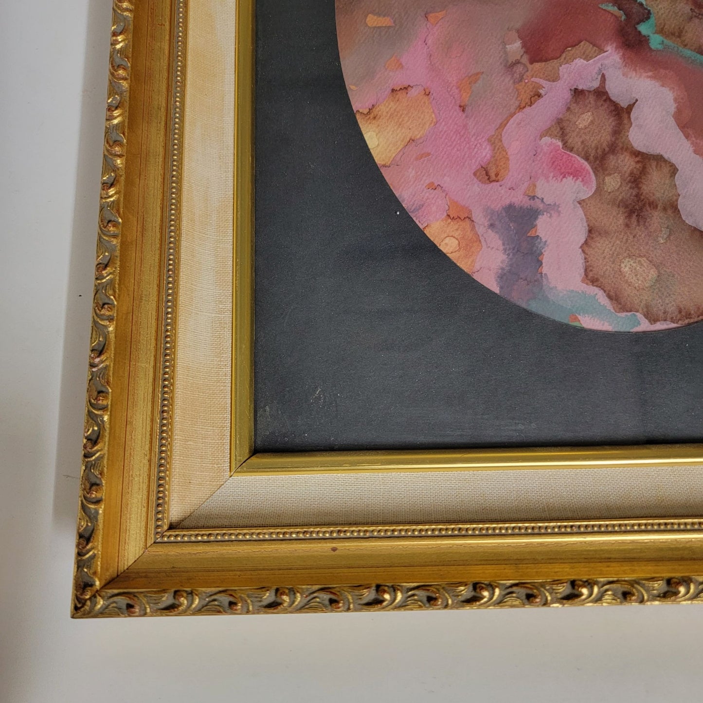 Abstract Original Painting By June Lowe Gold Ornate Frame