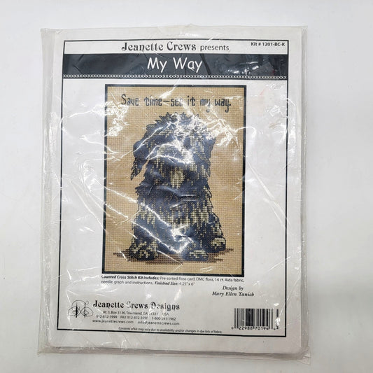 Vintage Jeanette Crews Designs My Way Cross-Stitch Kit Dog