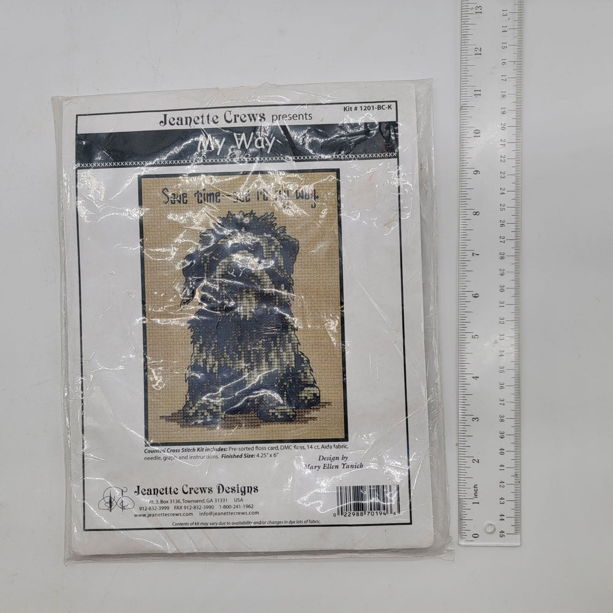 Vintage Jeanette Crews Designs My Way Cross-Stitch Kit Dog