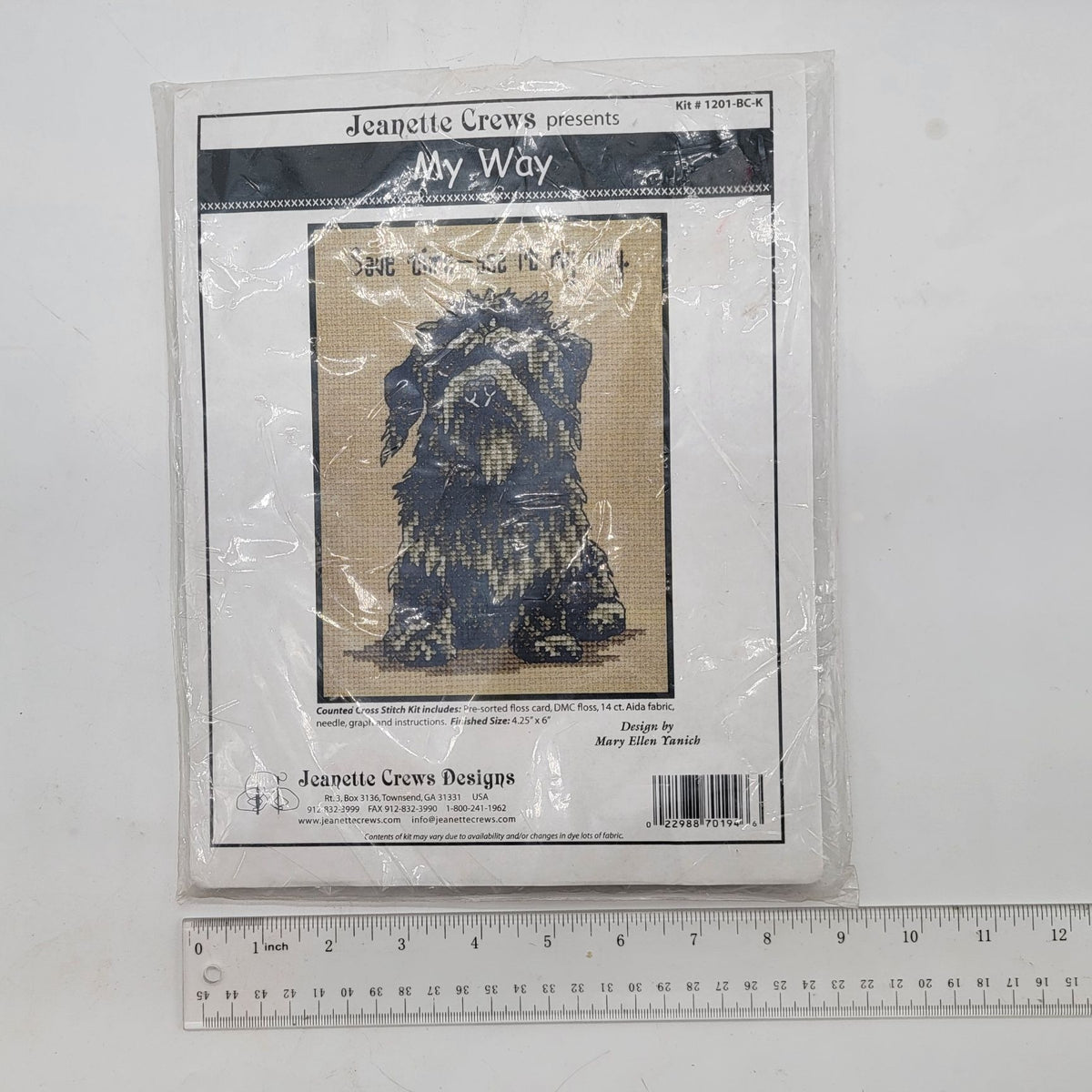 Vintage Jeanette Crews Designs My Way Cross-Stitch Kit Dog