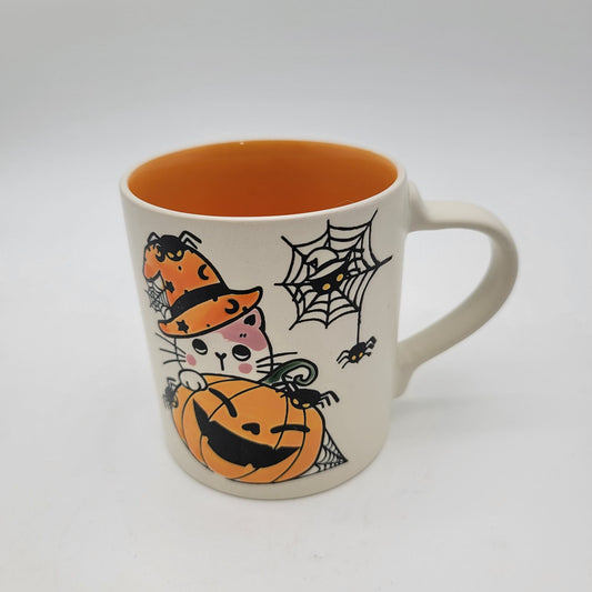 Halloween Cat with Smiling Pumpkin Mug by Eli & Ana