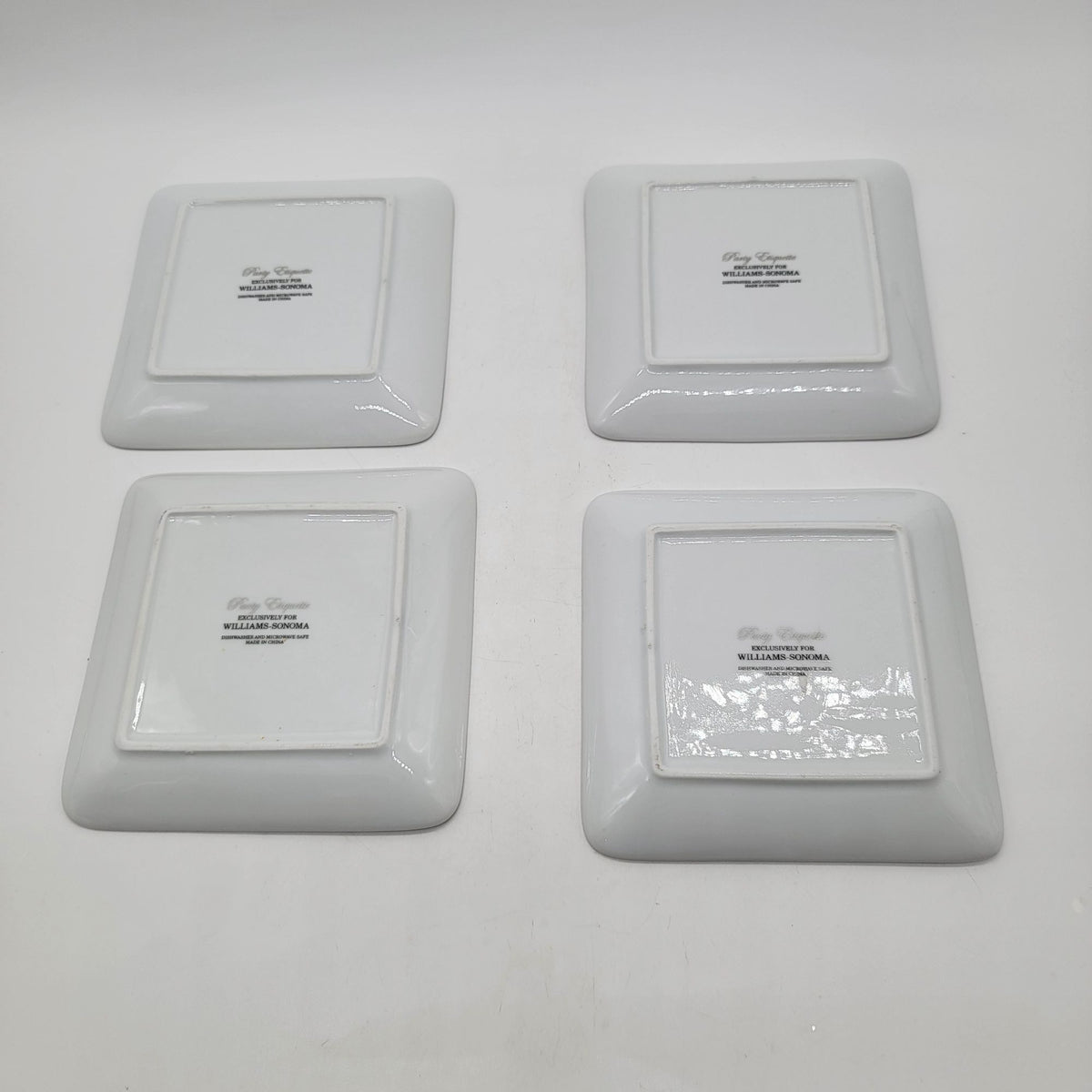 Williams Sonoma Party Etiquette Porcelain Dessert Plates Set Of 4