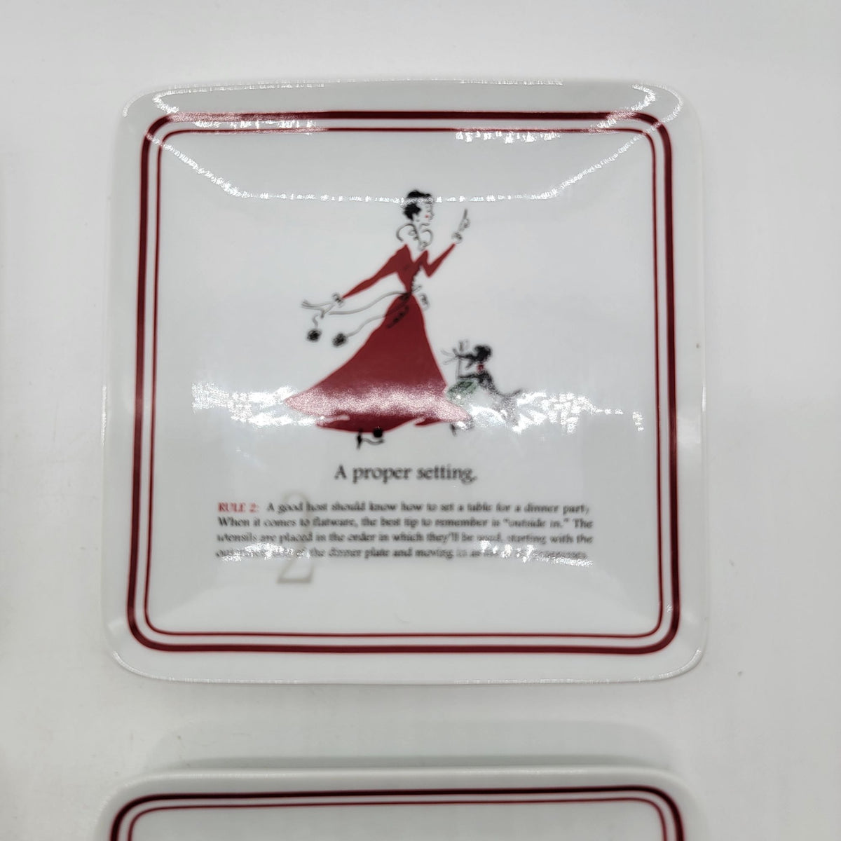 Williams Sonoma Party Etiquette Porcelain Dessert Plates Set Of 4