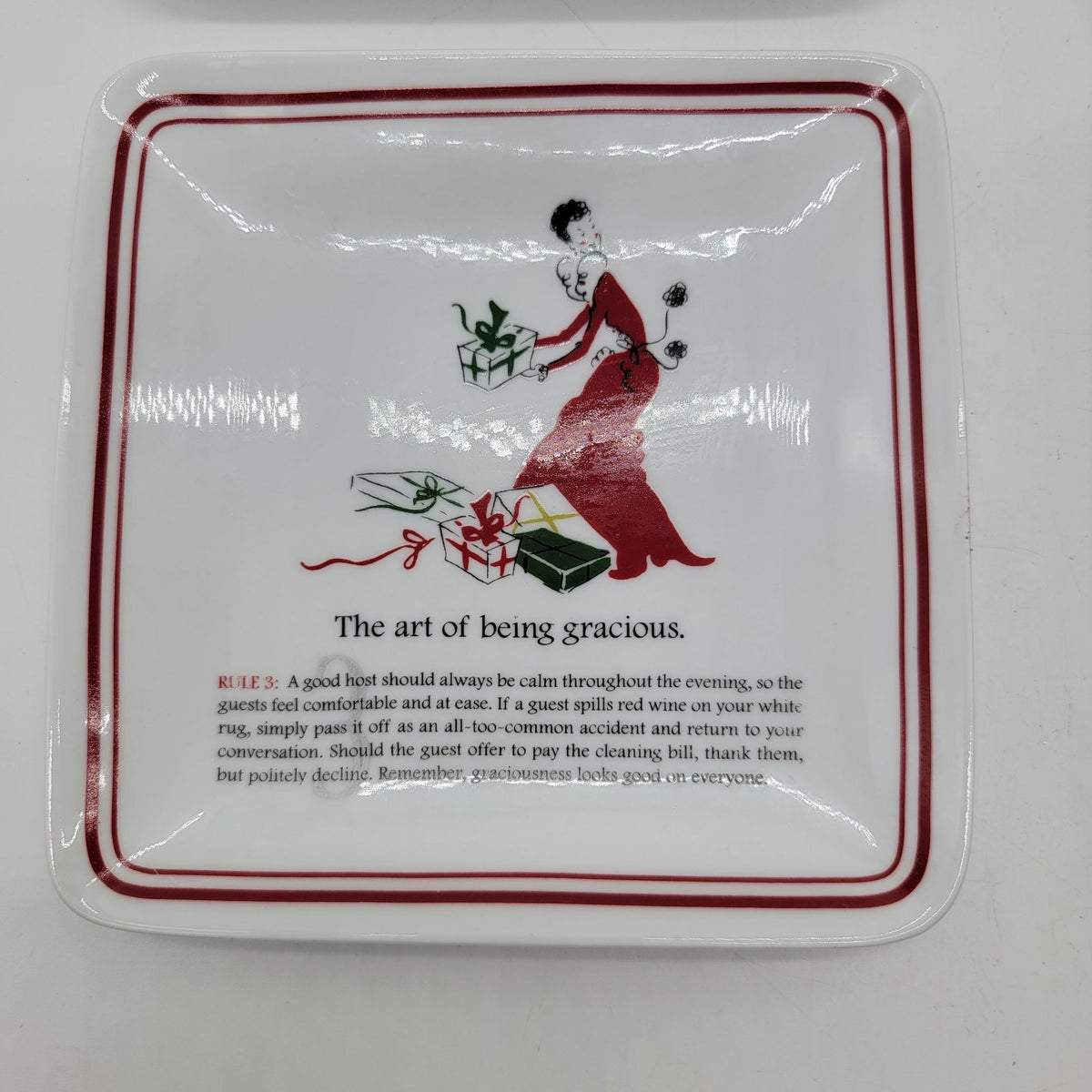 Williams Sonoma Party Etiquette Porcelain Dessert Plates Set Of 4