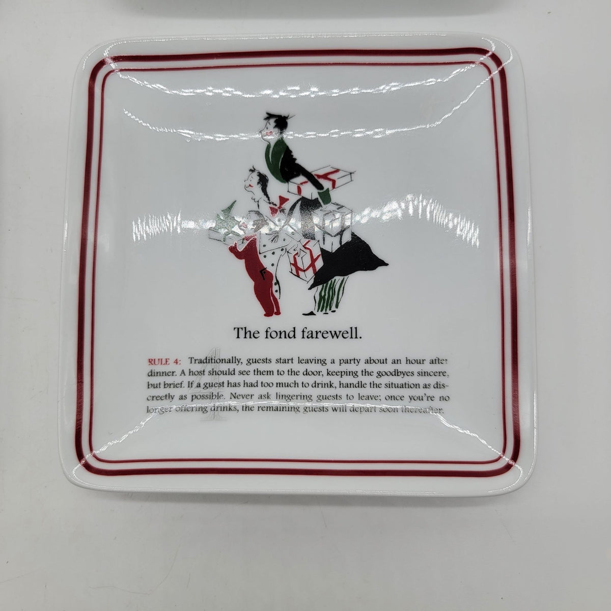 Williams Sonoma Party Etiquette Porcelain Dessert Plates Set Of 4