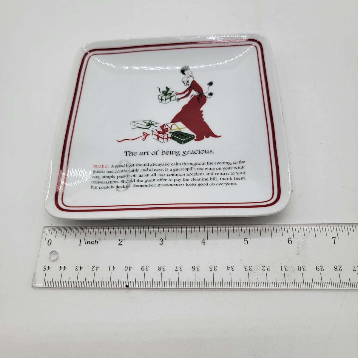 Williams Sonoma Party Etiquette Porcelain Dessert Plates Set Of 4