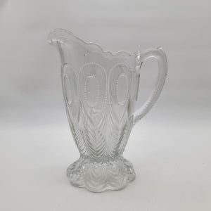 EAPG Georgia Peacock Feather 1/2 Gallon Glass Pitcher By US Glass -Richards & Hartley Glass