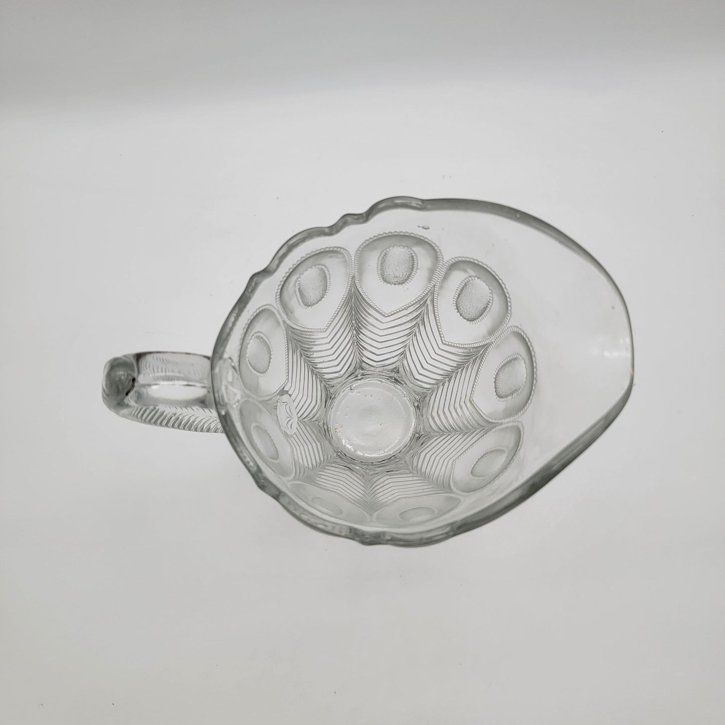 EAPG Georgia Peacock Feather 1/2 Gallon Glass Pitcher By US Glass -Richards & Hartley Glass