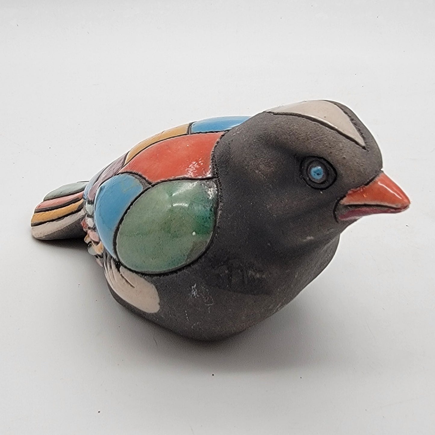 South African Raku Pottery Bird Figurine