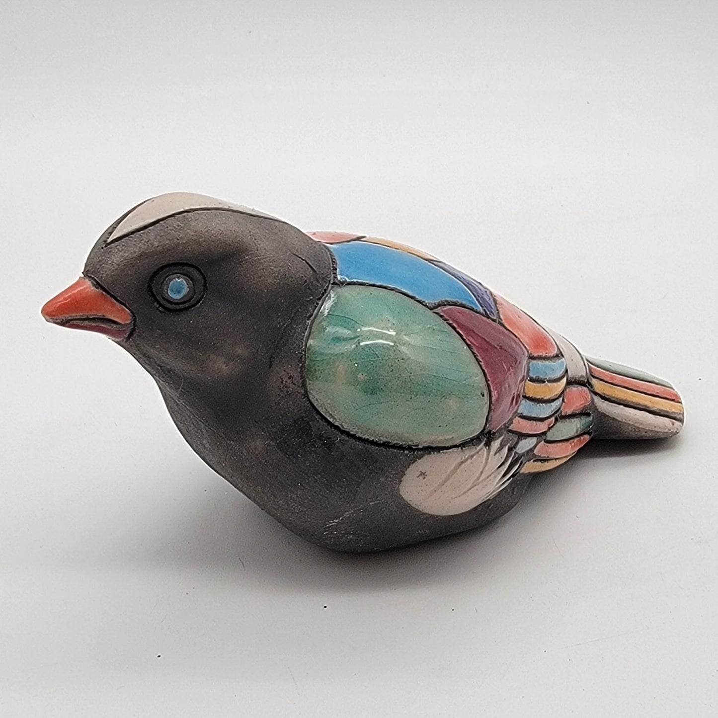 South African Raku Pottery Bird Figurine