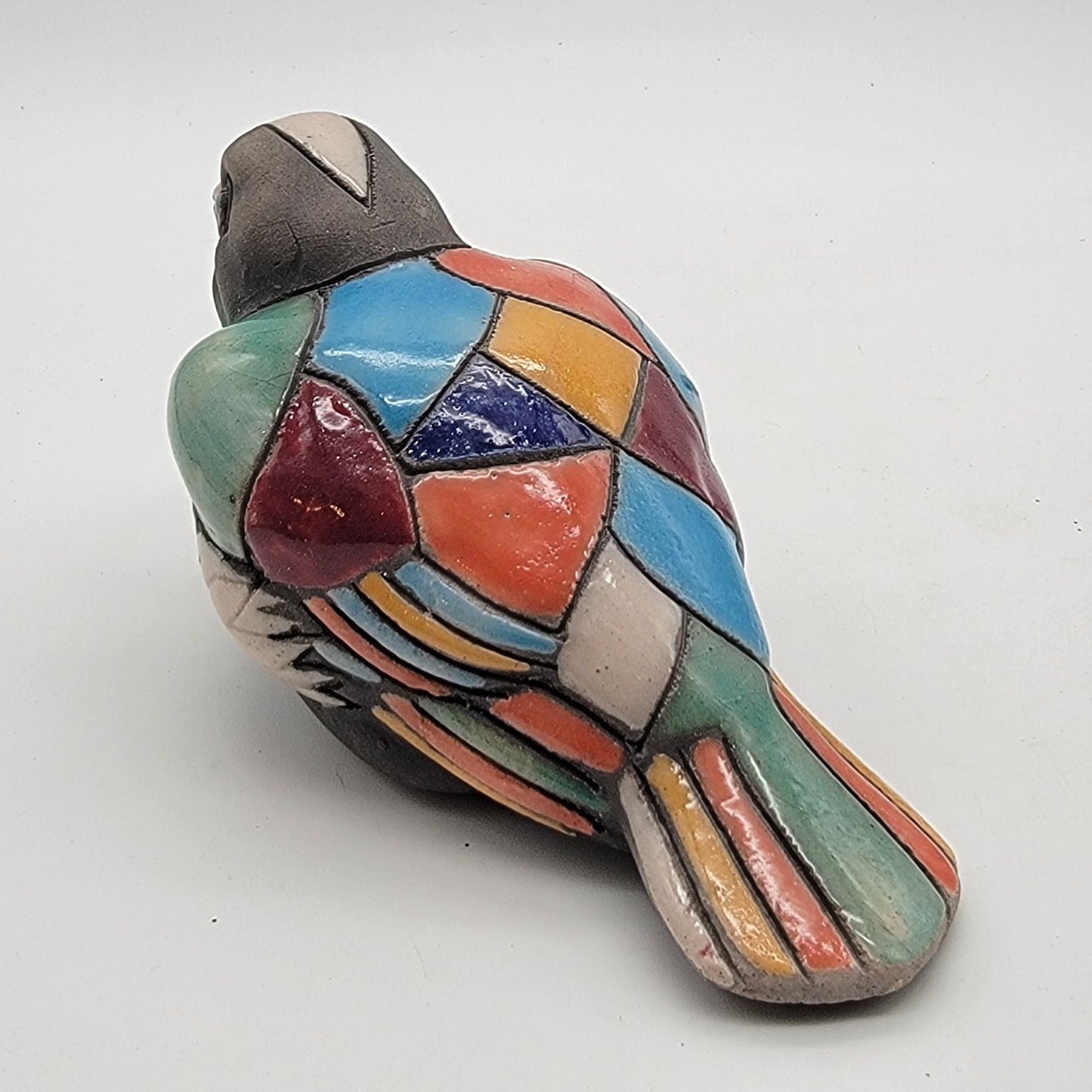 South African Raku Pottery Bird Figurine