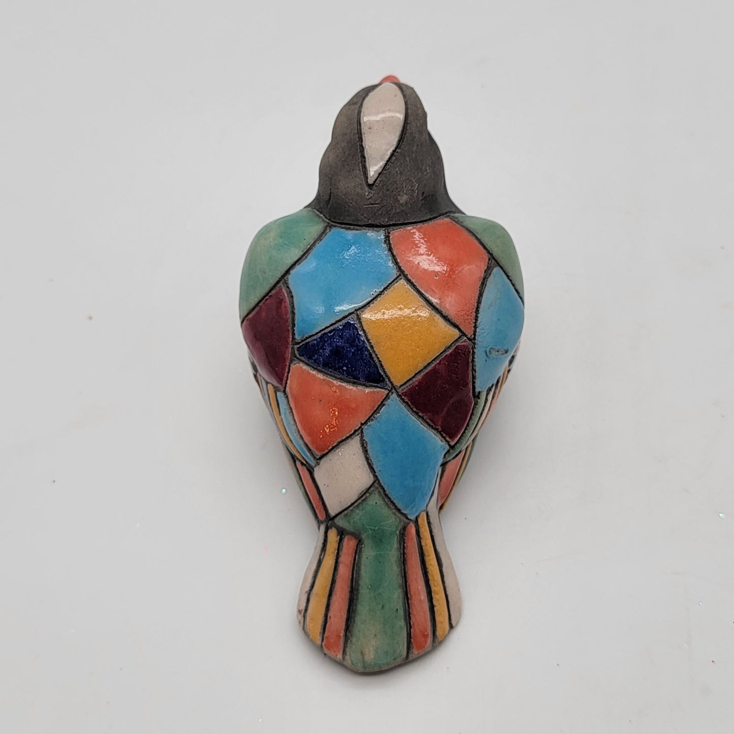 South African Raku Pottery Bird Figurine