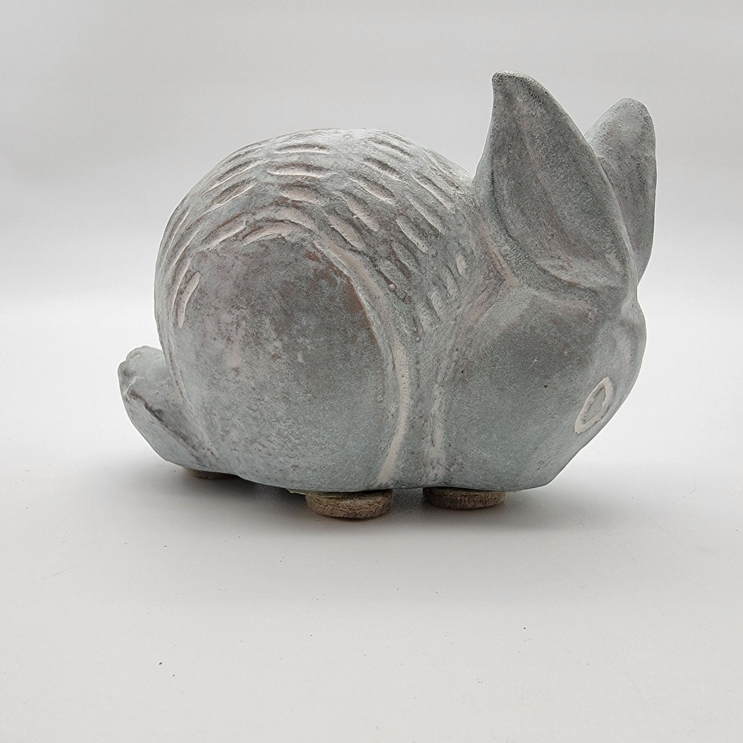 Vintage Blue Bunny Rabbit Statue By John Bloom For Isabel Bloom Studios