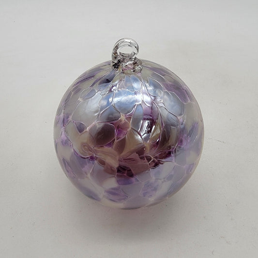 Handcrafted Anwas Art Glass Ornament Pink & Purple