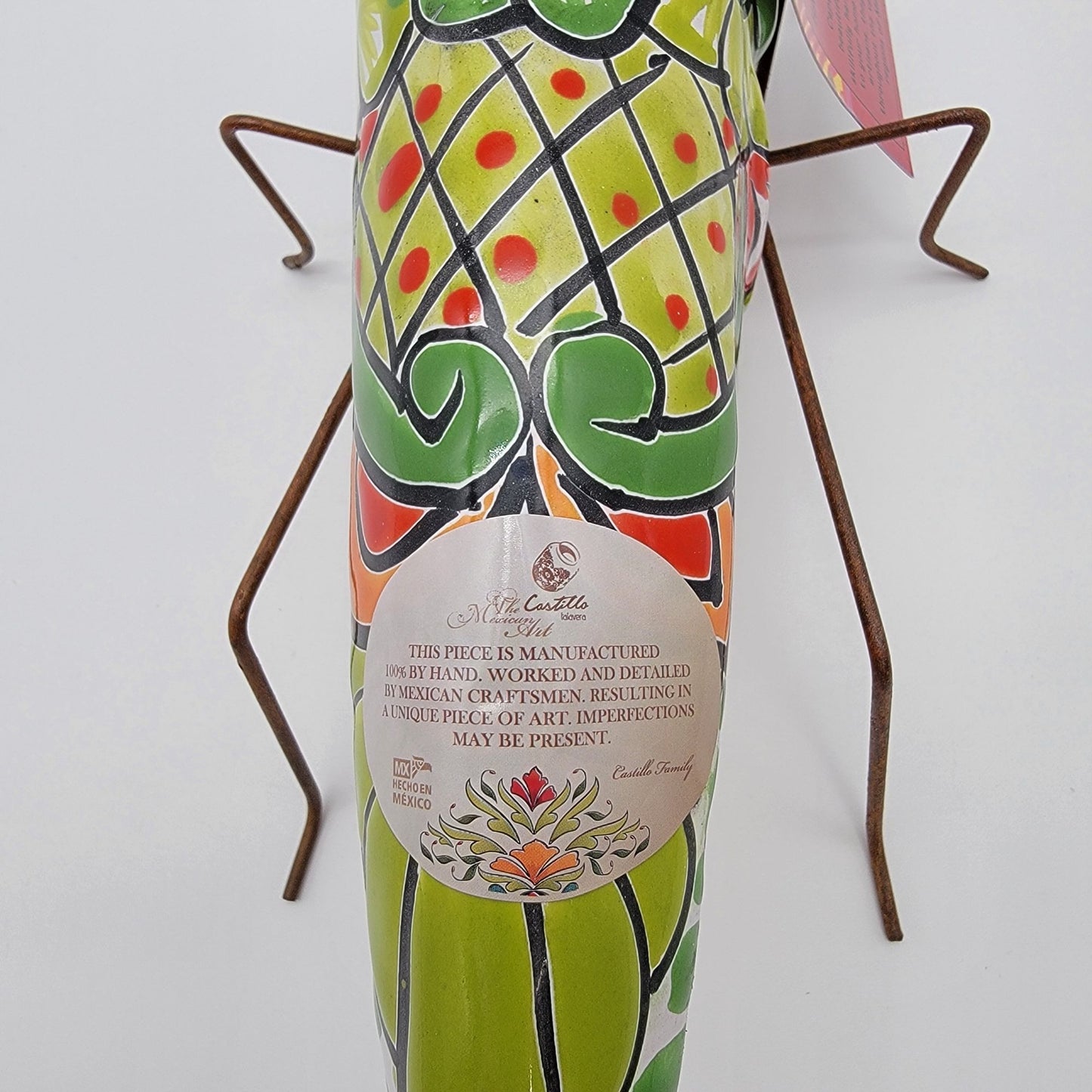 Castillo Family Talavera Pottery Grasshopper Sculpture - NEW